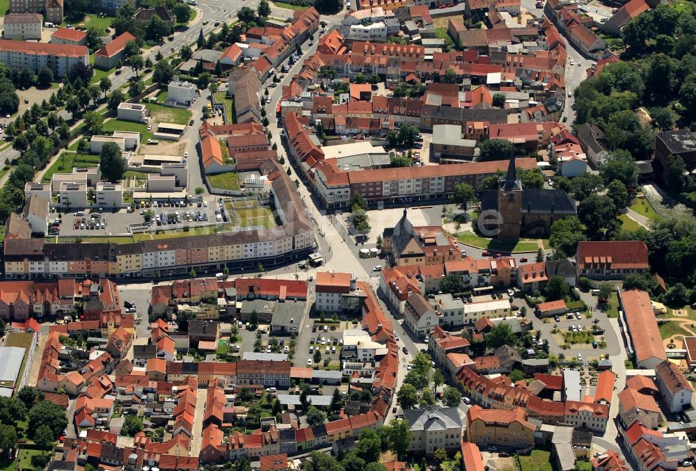 Sömmerda aus der Vogelperspektive: Historisches Stadtzentrum von Sömmerda im Bundesland Thüringen