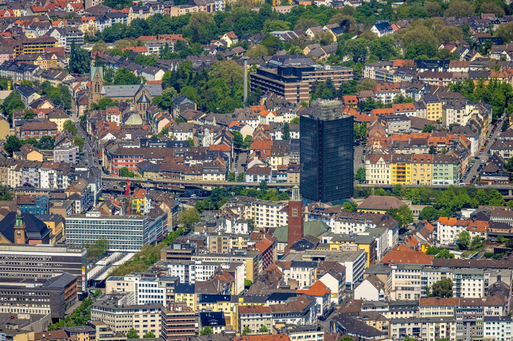Luftbild Hagen - Hochhaus- Gebäude Agentur für Arbeit an der Körnerstraße in Hagen im Bundesland Nordrhein-Westfalen