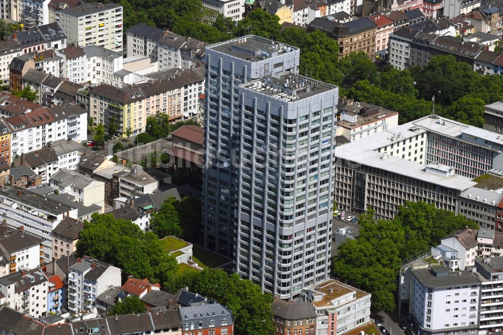 Luftaufnahme Mainz - Hochhaus- Gebäude Bonifazius-Türme in Mainz im Bundesland Rheinland-Pfalz, Deutschland