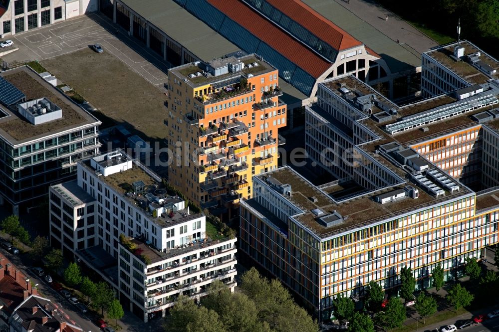 Luftaufnahme München - Hochhaus- Gebäude Steidle-Wohnturm im Stadtteil Schwanthalerhöhe in München im Bundesland Bayern, Deutschland