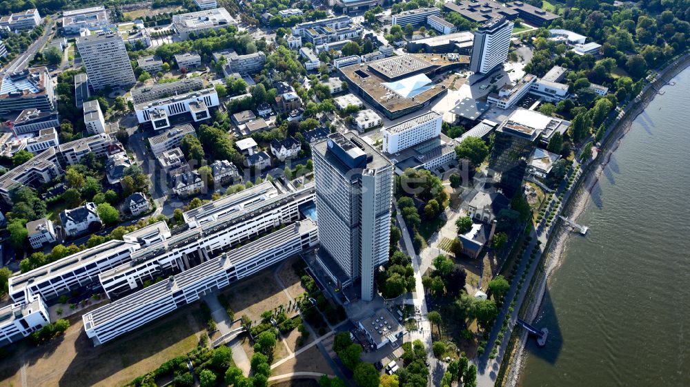 Bonn von oben - Hochhaus- Gebäude United Nations Campus Bonn im Ortsteil Gronau in Bonn im Bundesland Nordrhein-Westfalen, Deutschland
