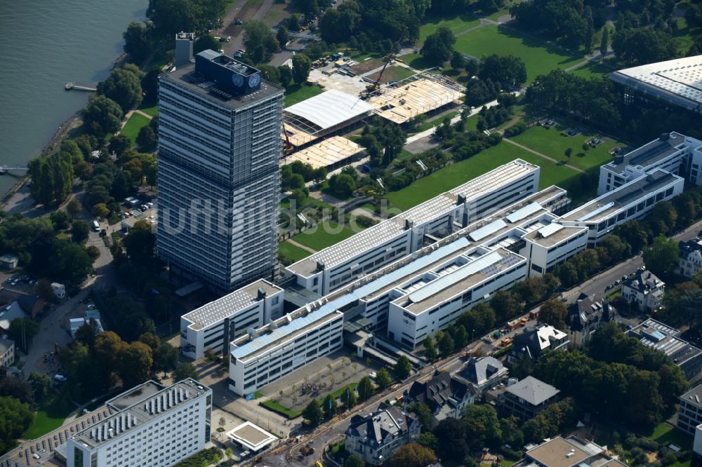 Luftbild Bonn - Hochhaus- Gebäude United Nations Campus Bonn am Platz der Vereinten Nationen im Ortsteil Beuel in Bonn im Bundesland Nordrhein-Westfalen, Deutschland