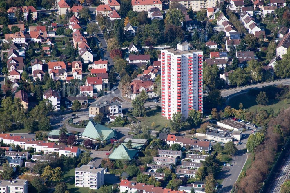 Luftbild Frankenthal (Pfalz) - Hochhaus- Gebäude im Wohngebiet Carl-Bosch-Ring in Frankenthal (Pfalz) im Bundesland Rheinland-Pfalz