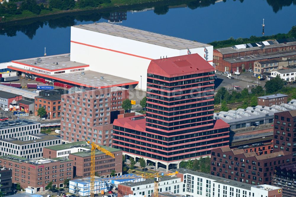 Luftbild Bremen - Hochhaus- Gebäude im Wohngebiet Europahafenkopf in Bremen, Deutschland