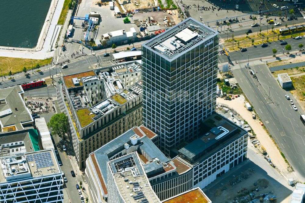 Luftaufnahme Berlin - Hochhaus- Neubau an der Heidestraße im Ortsteil Moabit in Berlin, Deutschland