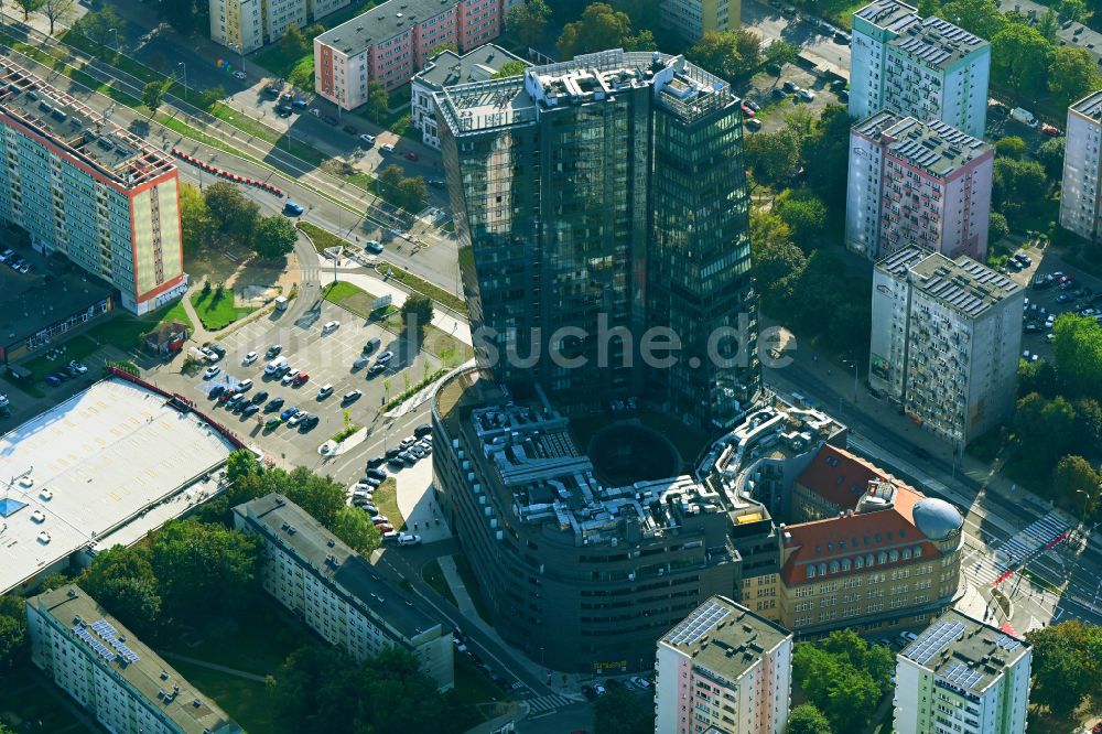 Szczecin - Stettin aus der Vogelperspektive: Hochhausgebäude Hanza Tower in Szczecin - Stettin in Woiwodschaft Westpommern, Polen