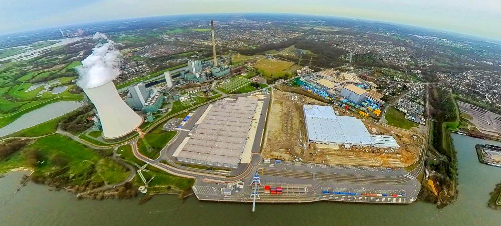 Luftbild Duisburg - Hochregal- Lager-Gebäudekomplex und Logistikzentrum auf dem Gelände des logport VI in Duisburg im Bundesland Nordrhein-Westfalen, Deutschland