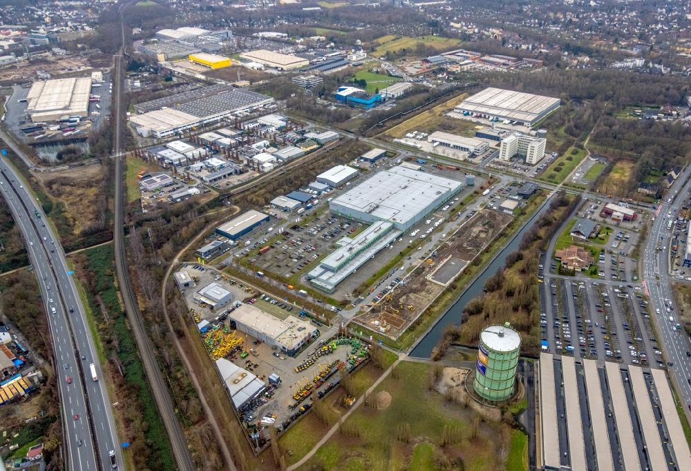 Luftbild Herne - Hochregal- Lager-Gebäudekomplex und Logistikzentrum auf dem Gelände Sanacorp Pharmahandel GmbH in Herne im Bundesland Nordrhein-Westfalen