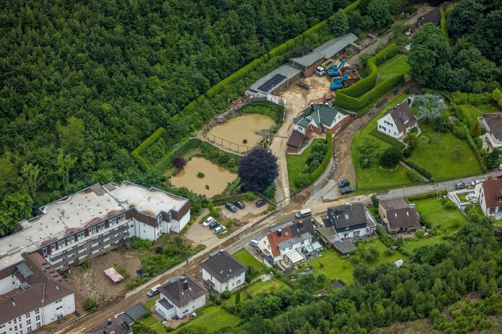 Luftbild Hagen - Hochwasserschäden der Flutkatastrophe in Hagen im Bundesland Nordrhein-Westfalen, Deutschland