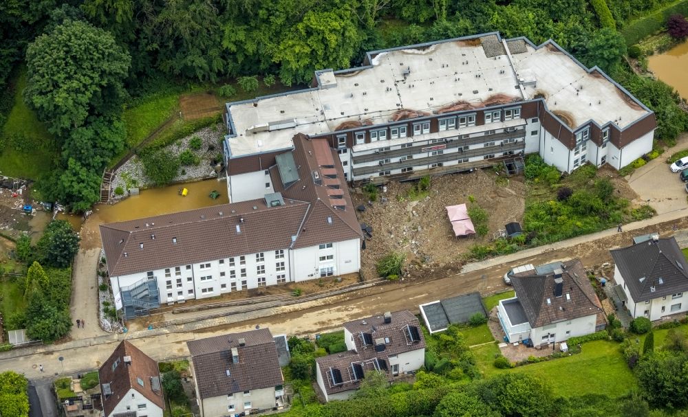 Luftaufnahme Hagen - Hochwasserschäden der Flutkatastrophe in Hagen im Bundesland Nordrhein-Westfalen, Deutschland