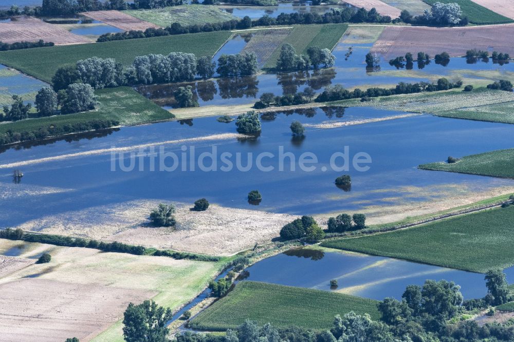 Hockenheim aus der Vogelperspektive: Hochwasserschäden der Flutkatastrophe in Hockenheim im Bundesland Baden-Württemberg, Deutschland