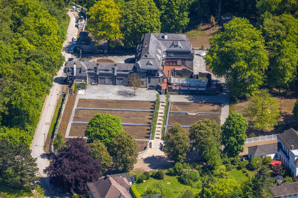 Hagen von oben - Hohenhof- Jugendstil- Villa des Osthaus Museums am Stirnband in Hagen im Bundesland Nordrhein-Westfalen