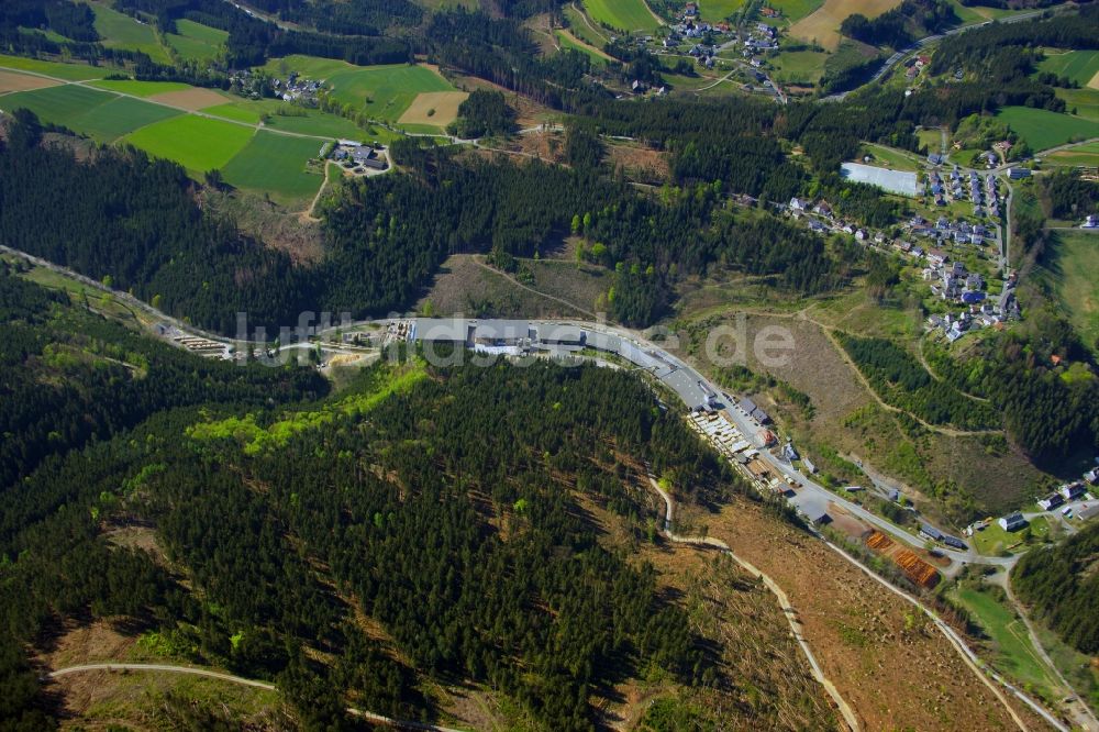 Luftaufnahme Schwarzenbach am Wald - Holzwerke Heinrich Ströhla in Schwarzenbach am Wald im Bundesland Bayern, Deutschland