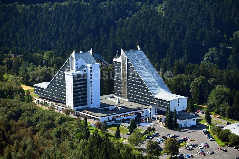 Oberhof aus der Vogelperspektive: Hotelanlage Ahorn Panorama in Oberhof im Bundesland Thüringen, Deutschland