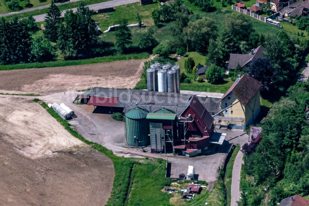 Luftaufnahme Ettenheim - Hummelmühle am Gehöft am Rand von bestellten Feldern in Ettenheim im Bundesland Baden-Württemberg, Deutschland