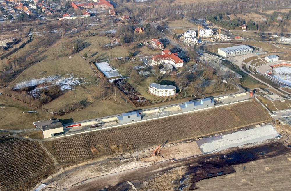 Luftbild Großräschen - IBA-Terrassen und Besucherzentrum Lausitzer Seenland in Großräschen im Bundesland Brandenburg