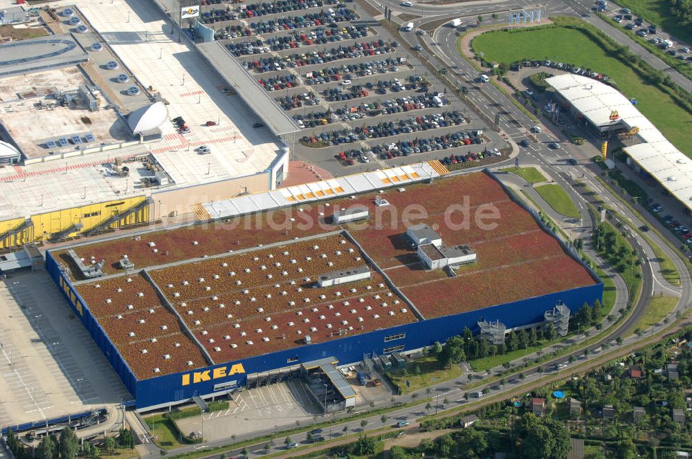 Dresden aus der Vogelperspektive: IKEA - Einrichtungshaus im Elbepark Dresden im Bundesland Sachsen
