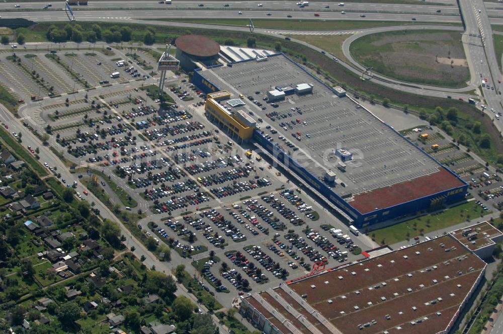 Hamburg aus der Vogelperspektive: IKEA-Einrichtungshaus in Hamburg - Moorfleet