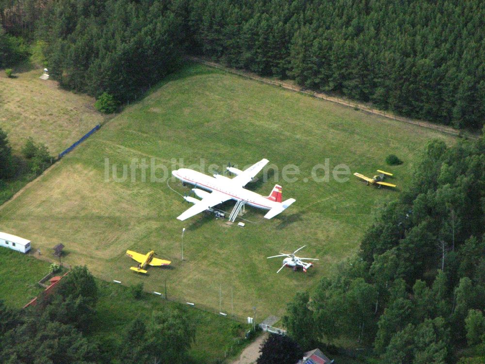 Luftaufnahme Borkheide - IL-18 der INTERFLUG im Hans Grade Museum in Borkheide im Bundesland Brandenburg