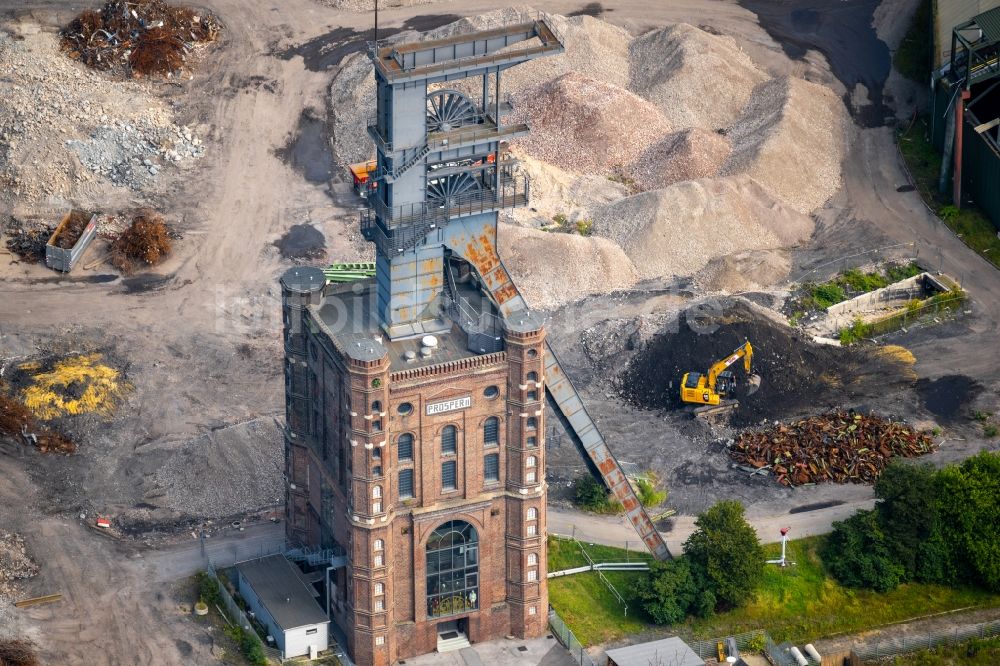 Luftbild Bottrop - Industrie- Denkmal Malakoffturm auf der Zeche Prosper II in Bottrop im Bundesland Nordrhein-Westfalen, Deutschland