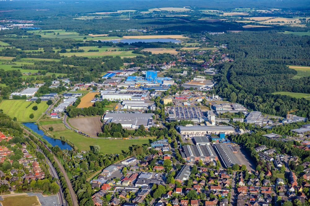 Luftbild Buxtehude - Industrie- und Gewerbegebiet Alter Postweg in Buxtehude im Bundesland Niedersachsen, Deutschland