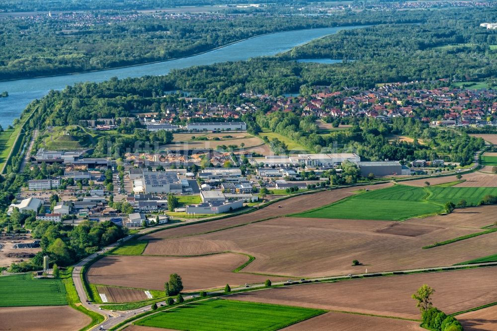 Luftbild Auenheim - Industrie- und Gewerbegebiet in Auenheim im Bundesland Baden-Württemberg, Deutschland