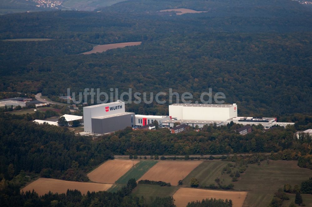 Luftaufnahme Bad Mergentheim - Industrie- und Gewerbegebiet in Bad Mergentheim im Bundesland Baden-Württemberg