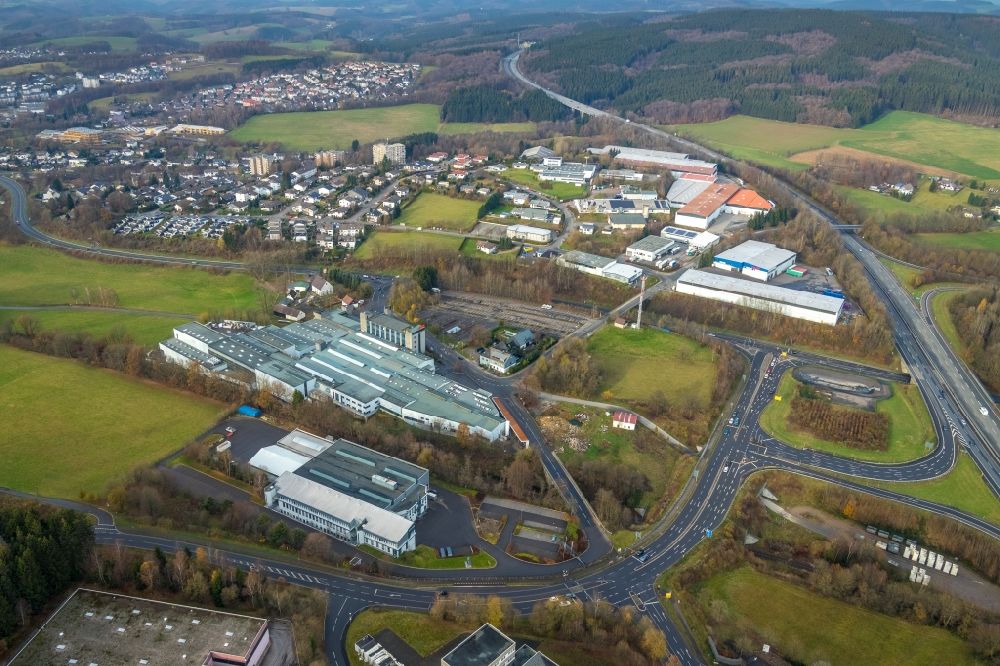 Luftbild Meinerzhagen - Industrie- und Gewerbegebiet bei Scherl in Meinerzhagen im Bundesland Nordrhein-Westfalen, Deutschland