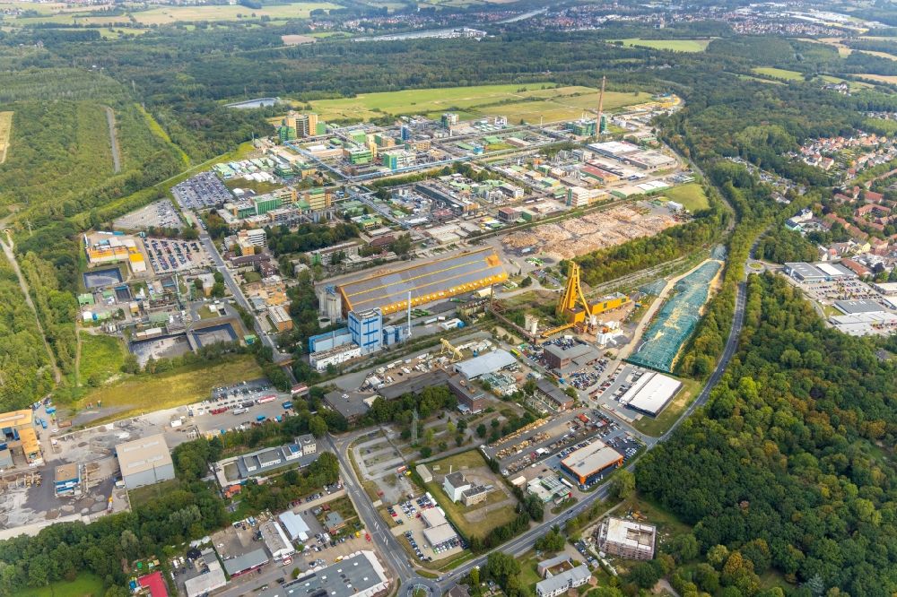 Luftaufnahme Bergkamen - Industrie- und Gewerbegebiet in Bergkamen im Bundesland Nordrhein-Westfalen, Deutschland