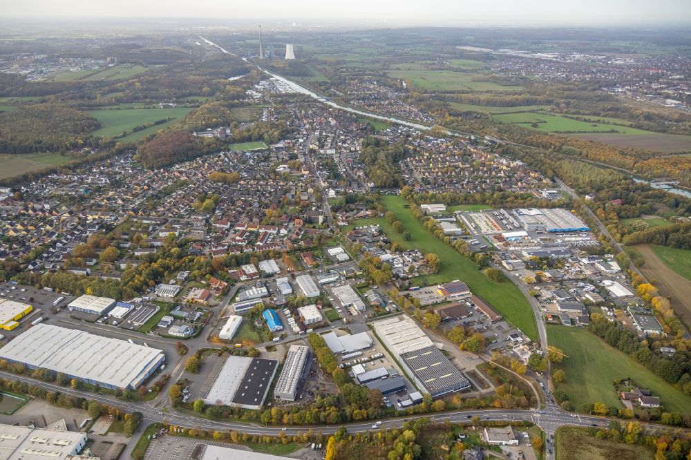 Luftbild Bergkamen - Industrie- und Gewerbegebiet in Bergkamen im Bundesland Nordrhein-Westfalen, Deutschland