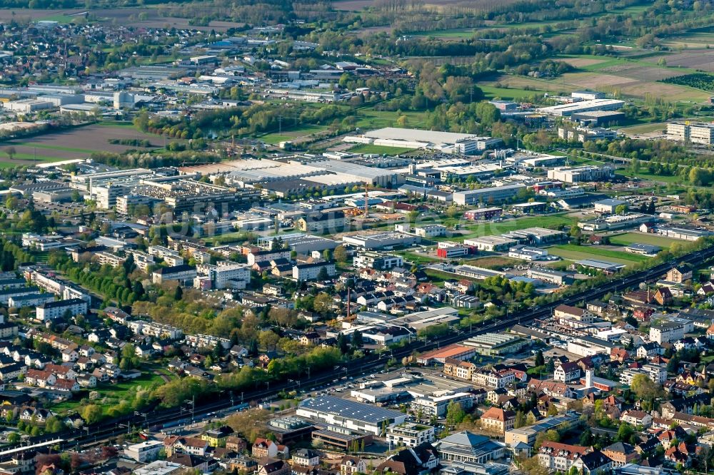 Luftaufnahme Bühl - Industrie- und Gewerbegebiet in Bühl im Bundesland Baden-Württemberg, Deutschland