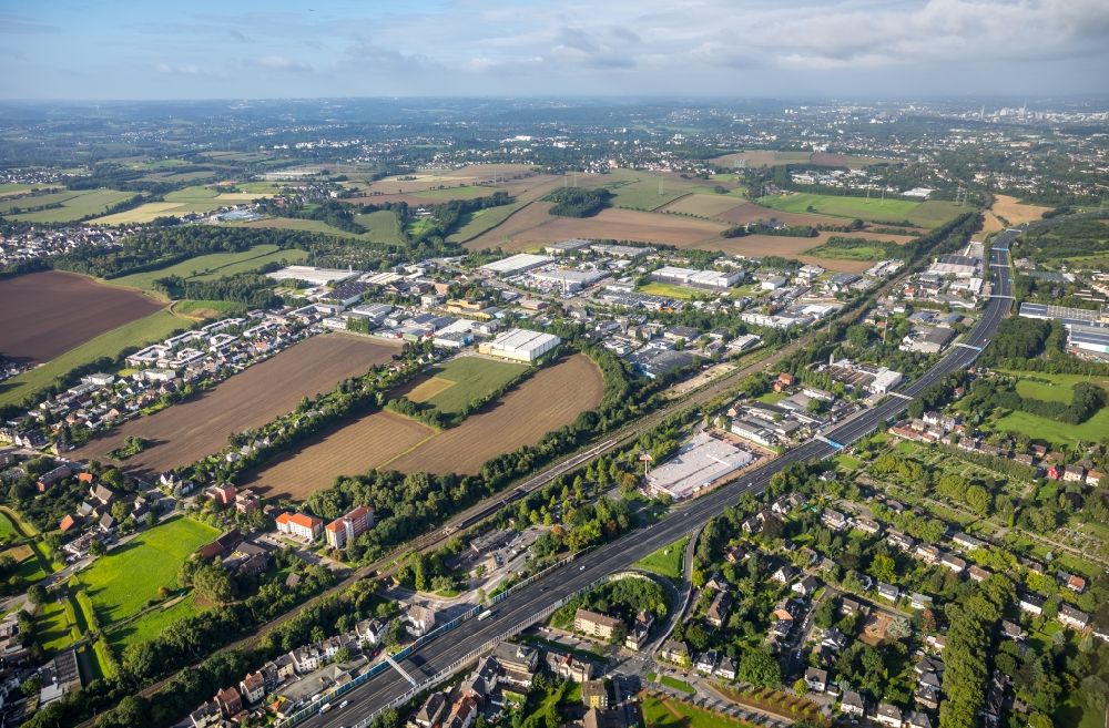 Bochum von oben - Industrie- und Gewerbegebiet in Bochum im Bundesland Nordrhein-Westfalen, Deutschland