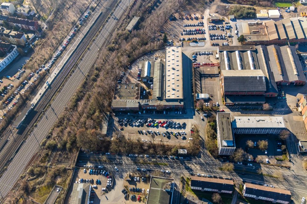 Luftaufnahme Bochum - Industrie- und Gewerbegebiet in Bochum im Bundesland Nordrhein-Westfalen, Deutschland