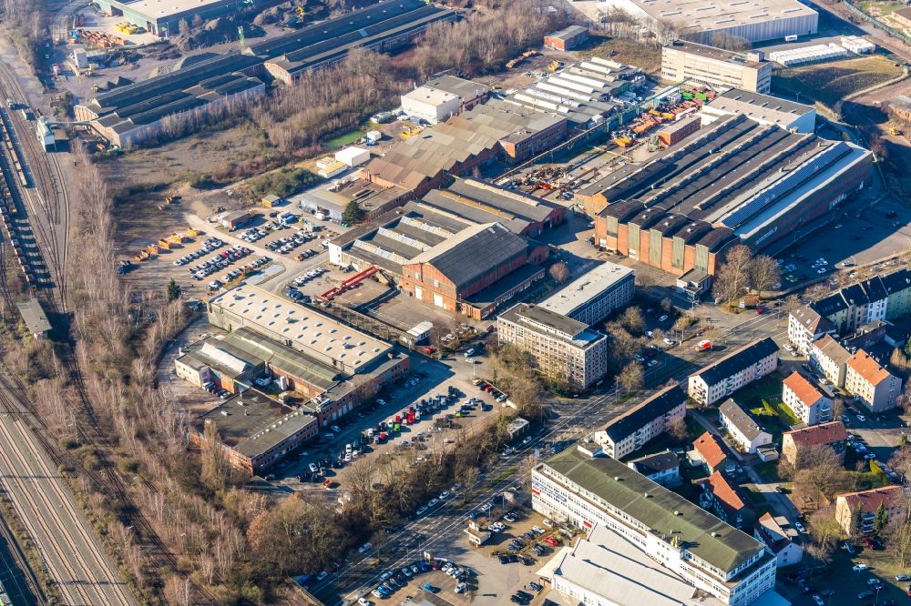 Bochum aus der Vogelperspektive: Industrie- und Gewerbegebiet in Bochum im Bundesland Nordrhein-Westfalen, Deutschland