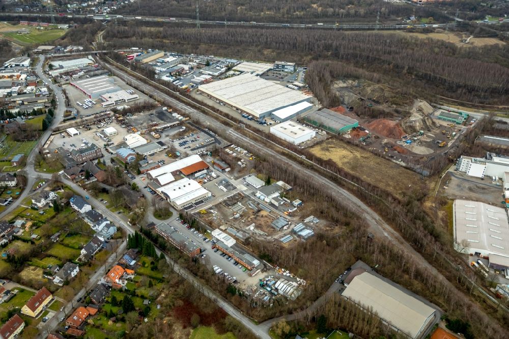 Luftaufnahme Bottrop - Industrie- und Gewerbegebiet in Bottrop im Bundesland Nordrhein-Westfalen, Deutschland