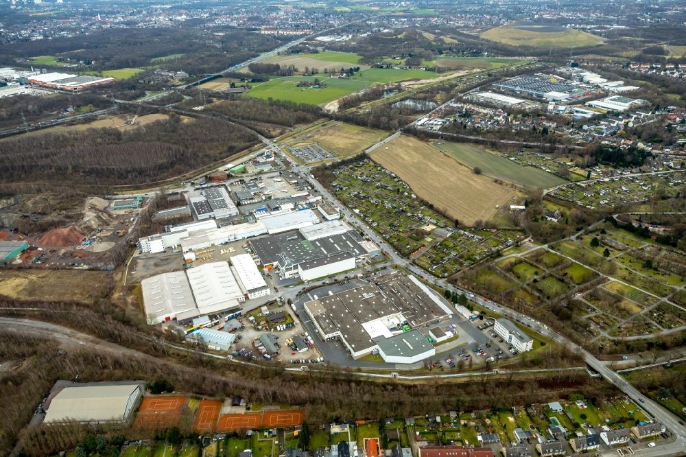 Bottrop von oben - Industrie- und Gewerbegebiet in Bottrop im Bundesland Nordrhein-Westfalen, Deutschland