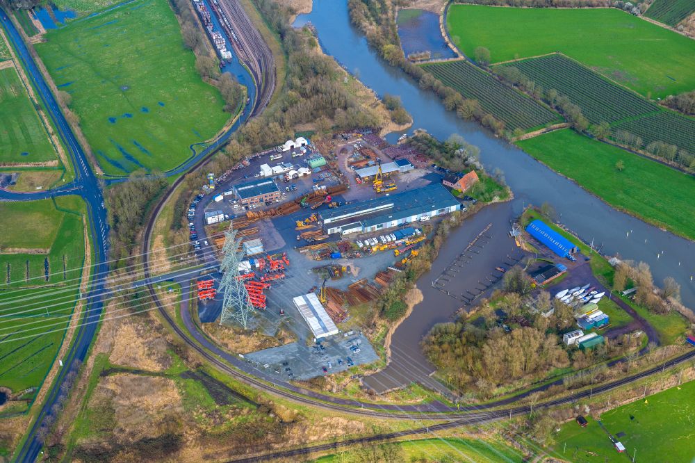 Luftaufnahme Stade - Industrie- und Gewerbegebiet Brunshausen in Stade im Bundesland Niedersachsen, Deutschland