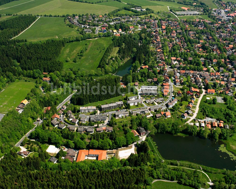 Clausthal-Zellerfeld aus der Vogelperspektive: Industrie- und Gewerbegebiet in Clausthal-Zellerfeld im Bundesland Niedersachsen, Deutschland