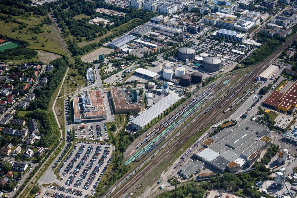 Luftbild München - Industrie- und Gewerbegebiet an der Detmoldstraße in München im Bundesland Bayern, Deutschland