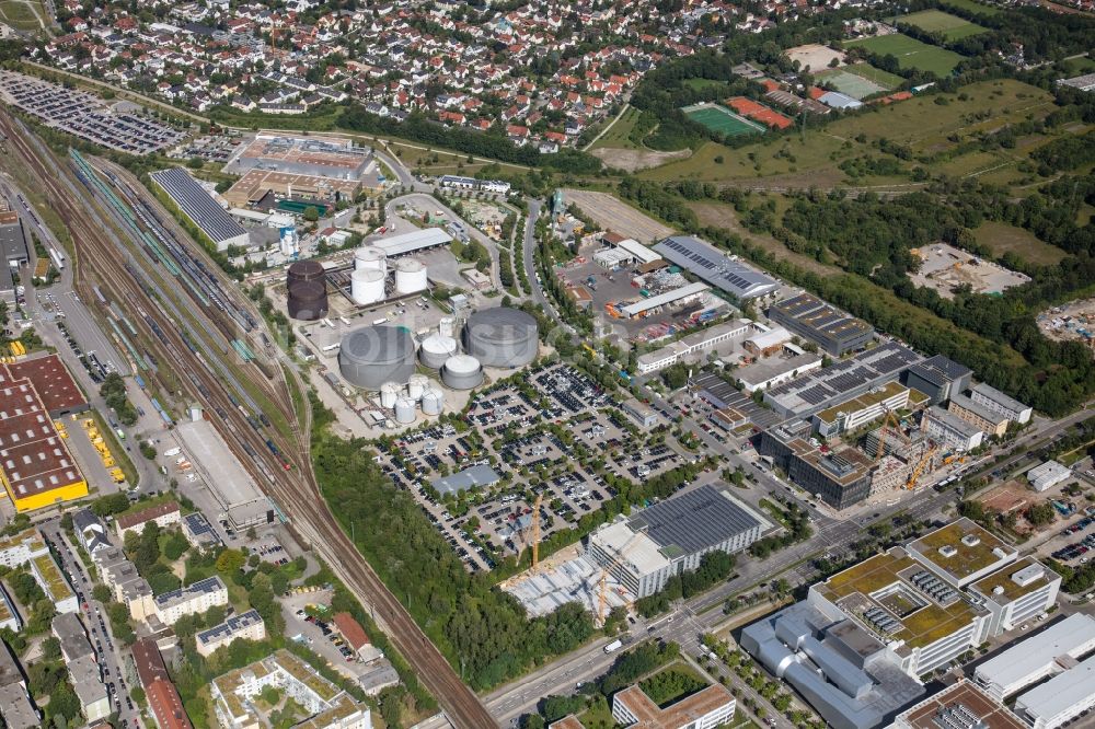 Luftbild München - Industrie- und Gewerbegebiet an der Detmoldstraße in München im Bundesland Bayern, Deutschland