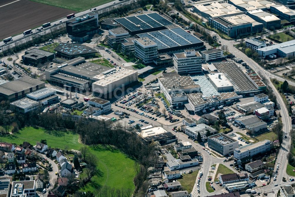 Luftaufnahme Ditzingen - Industrie- und Gewerbegebiet in Ditzingen im Bundesland Baden-Württemberg, Deutschland