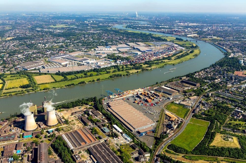 Luftaufnahme Duisburg - Industrie- und Gewerbegebiet in Duisburg im Bundesland Nordrhein-Westfalen, Deutschland