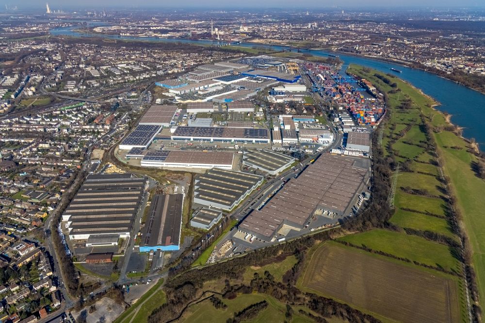 Luftbild Duisburg - Industrie- und Gewerbegebiet in Duisburg im Bundesland Nordrhein-Westfalen, Deutschland
