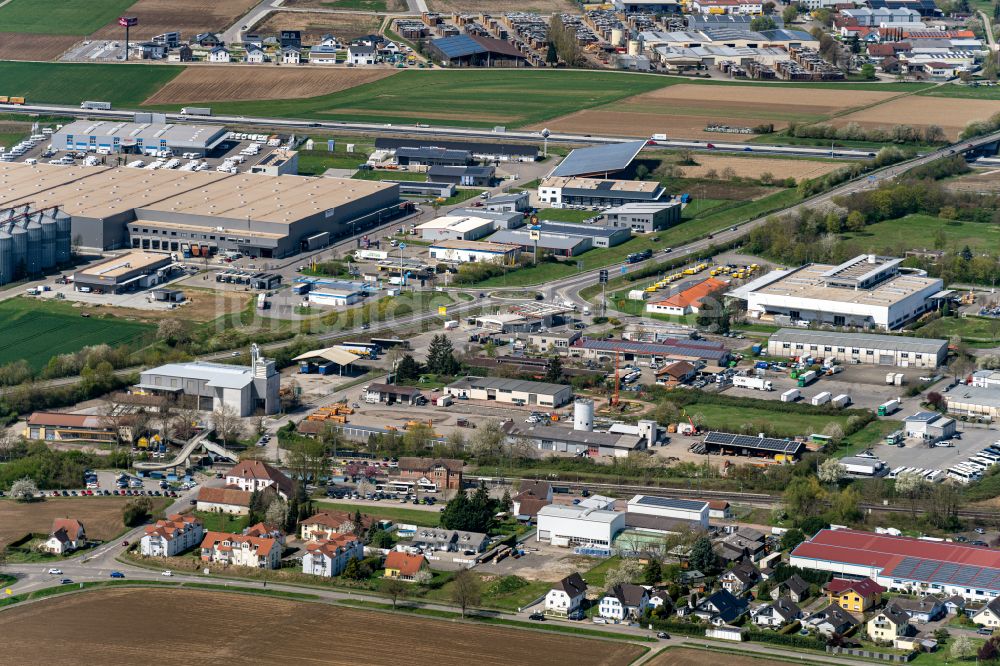 Luftbild Ettenheim - Industrie- und Gewerbegebiet Dyn A5 in Ettenheim und Mahlberg-Orschweier , Interkommunal, im Bundesland Baden-Württemberg, Deutschland