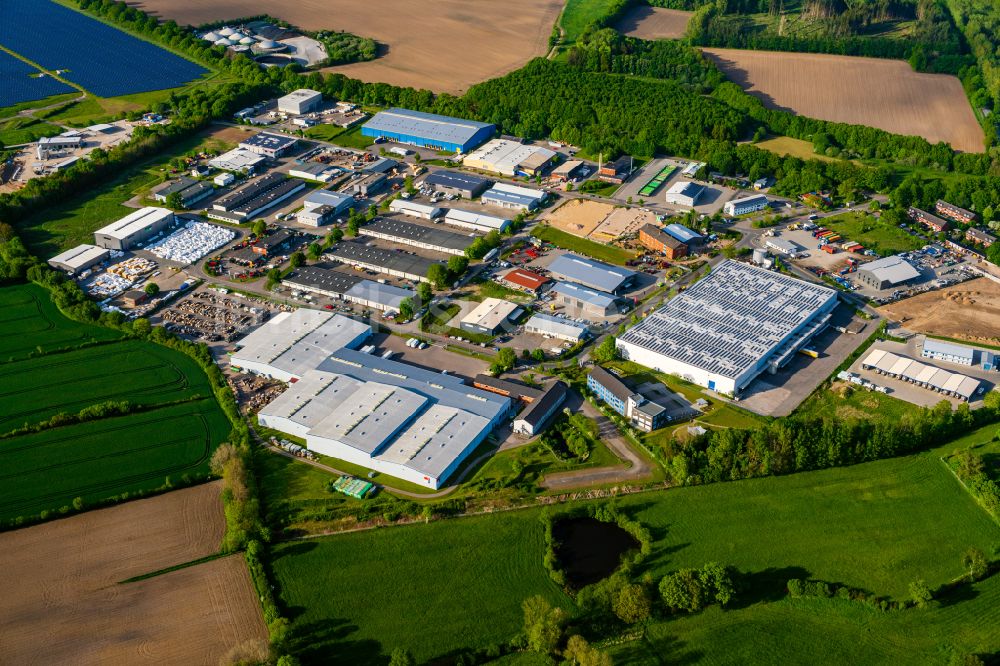 Luftaufnahme Elmenhorst - Industrie- und Gewerbegebiet in Elmenhorst im Bundesland Schleswig-Holstein, Deutschland