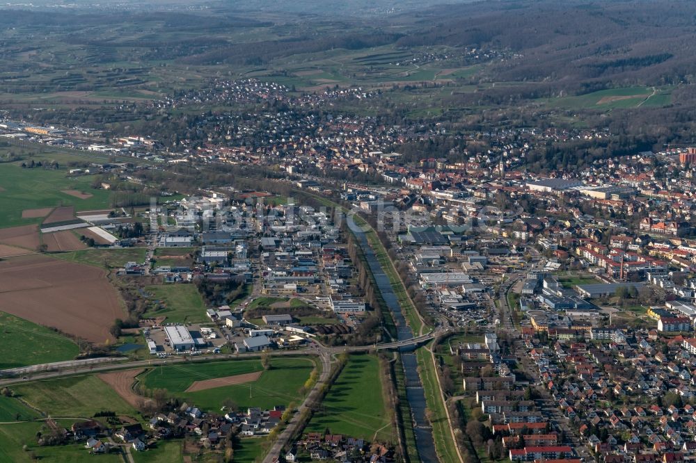 Luftaufnahme Emmendingen - Industrie- und Gewerbegebiet in Emmendingen im Bundesland Baden-Württemberg, Deutschland