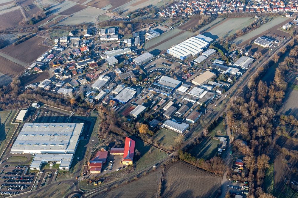 Luftbild Hagenbach - Industrie- und Gewerbegebiet mit Faurecia, Linde+Wiemann in Hagenbach im Bundesland Rheinland-Pfalz, Deutschland