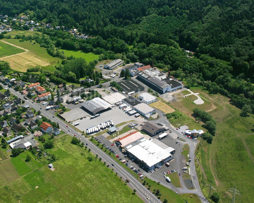 Frohnhausen von oben - Industrie- und Gewerbegebiet in Frohnhausen im Bundesland Hessen, Deutschland