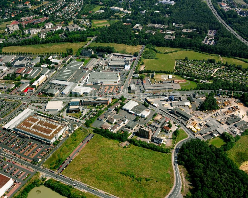 Luftaufnahme Gießen - Industrie- und Gewerbegebiet in Gießen im Bundesland Hessen, Deutschland