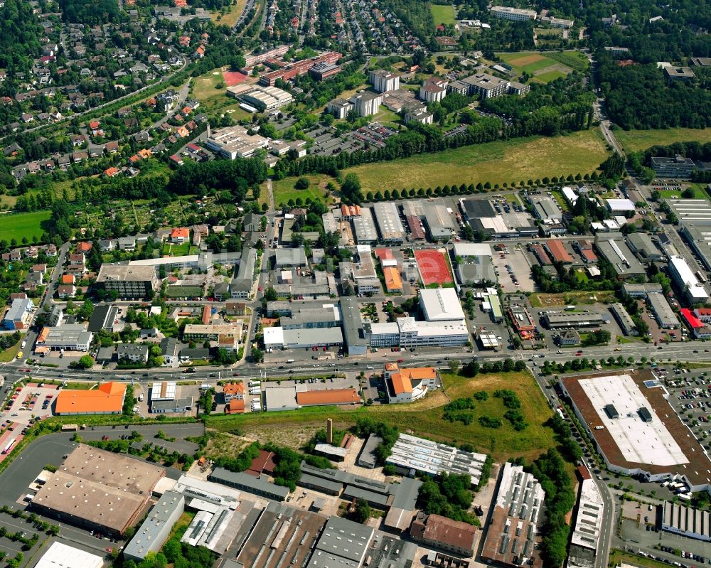 Gießen von oben - Industrie- und Gewerbegebiet in Gießen im Bundesland Hessen, Deutschland
